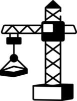 A doodle style icon of a crane tower vector