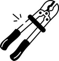 Bolt cutter icon in hand drawn style vector