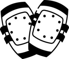 A doodle style icon of knee pads vector