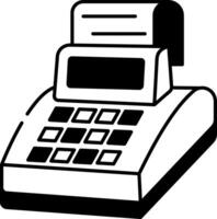 Sketchy style illustration of billing machine vector