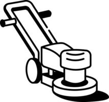 Floor polishing machine icon in hand drawn style vector