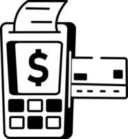 Doodle style illustration of card payment vector