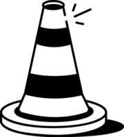 A doodle style icon of a traffic cone vector