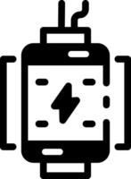 A glyph style icon showing a capacitor vector