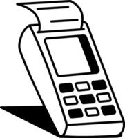 Payment terminal illustration in hand drawn style vector