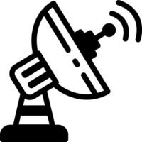 A glyph style icon showing satellite dish vector
