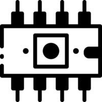 A glyph style icon depicting a computer rom vector
