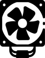 A glyph style icon showing a heat sink vector