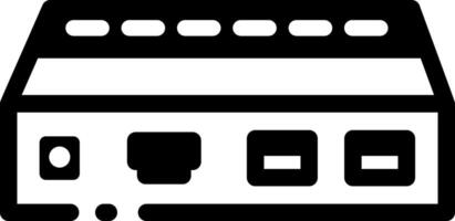 A glyph style icon of a docking station vector