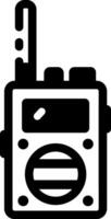 A glyph style icon of a walkie talkie device vector