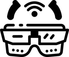A glyph style icon of a smart glasses vector