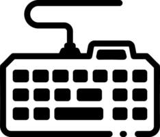 A filled style icon of a gaming keyboard vector