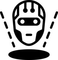 A glyph style icon showing augmented reality vector