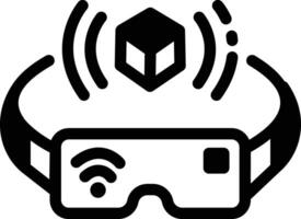 A solid style icon of ar glasses vector