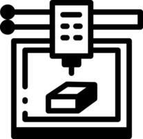A glyph style icon of a 3d printer vector