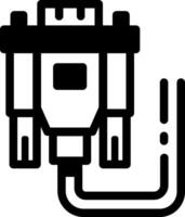 A glyph style icon showing a vga adaptor vector