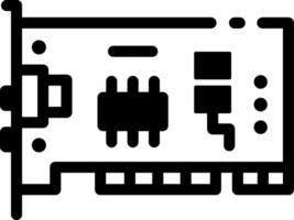 A glyph style icon of a network card vector