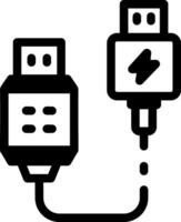 A glyph style icon showing micro usb vector