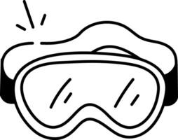 A hand drawn style icon of a ski goggles vector