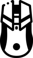 A glyph style icon showing a gaming mouse vector