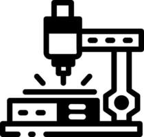 A solid style icon of cnc machine vector