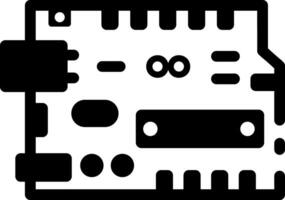 A glyph style icon of an arduino chip vector