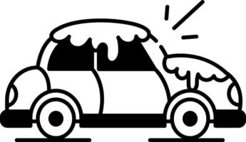 A doodle style icon showing a snow car vector