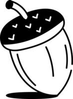A hand drawn style icon of an acorn nut vector