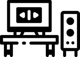 A glyph style icon of a home theatre vector