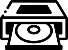 A glyph style icon of an optical drive vector