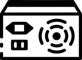 A glyph style icon showing power supply box vector