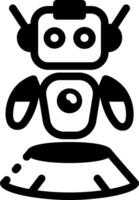 A filled style icon showing a robot technology vector