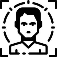 Facial recognition system icon in glyph style vector