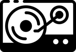 A glyph style icon of a record player vector