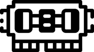 A filled style icon of a ram memory vector