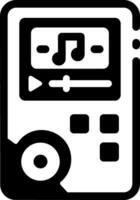 A solid style icon of a music player vector