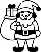 A doodle style icon of a santa claus vector