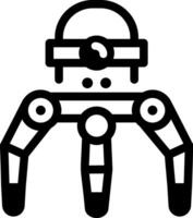 A glyph style icon showing a nanorobot vector