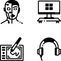 Pack of Glyph Style Futuristic Tech and Devices Icons vector