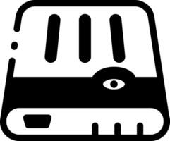 A filled style icon of an external drive vector
