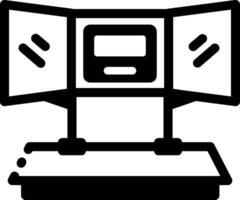 A glyph style icon of a multi monitor vector
