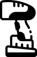 Barcode scanner device icon in glyph style vector