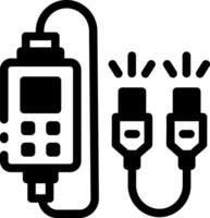 A cable tester device icon in glyph style vector