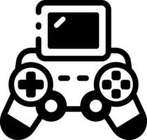 A glyph style icon showing a gaming console vector