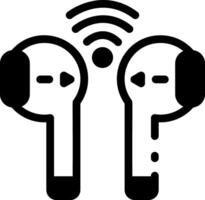 A filled style icon of wireless earbuds vector