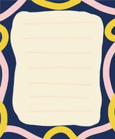 Colorful Memo Note with Abstract Shapes illustration artwork vector