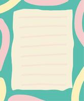 Colorful Memo Note with Abstract Shape illustrations vector