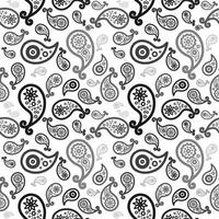 Seamless paisley pattern with black and white elements vector
