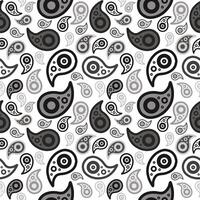 Seamless pattern with black and white paisley design vector
