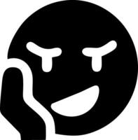 Thoughtful Emoji Face Leaning on Hand vector